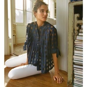 Anthropologie Current Air Windowpane buttondown